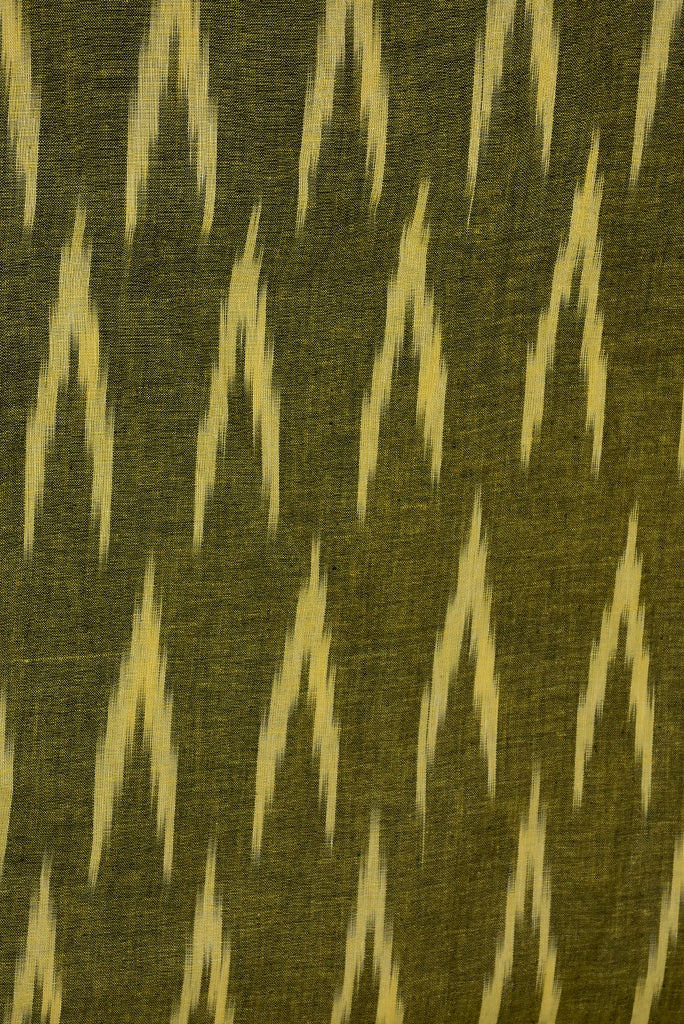 Green Abstract Print Ikat Fabric