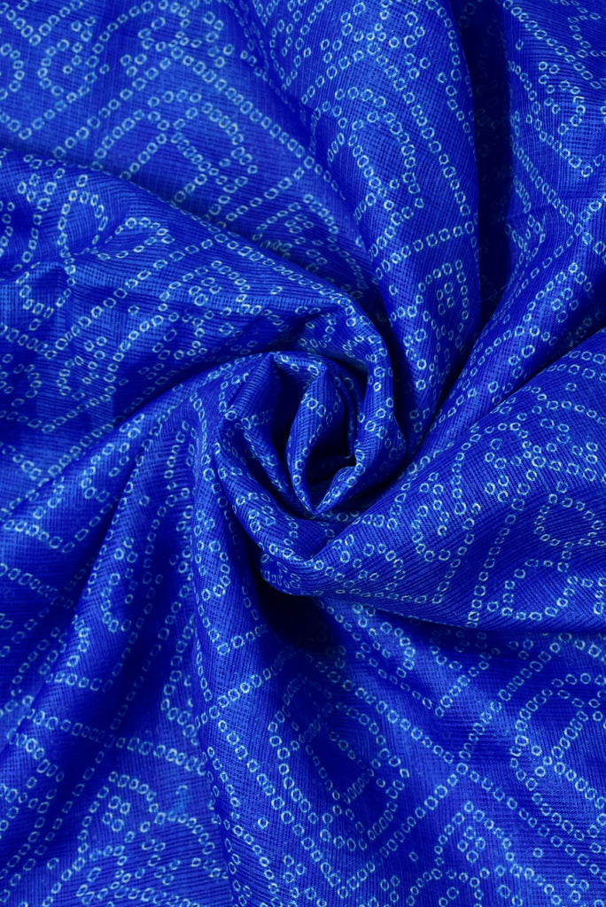 Blue Bandhej Print Kota Doria Fabric