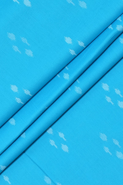 Sky Blue Abstract Print Cotton Fabric