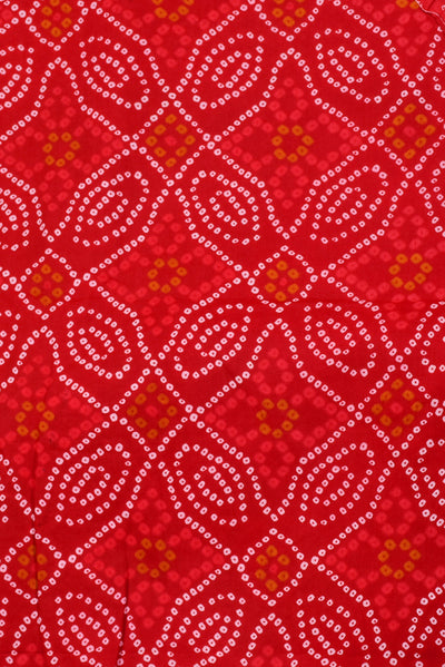 Red Bandhan Print Cotton Fabric