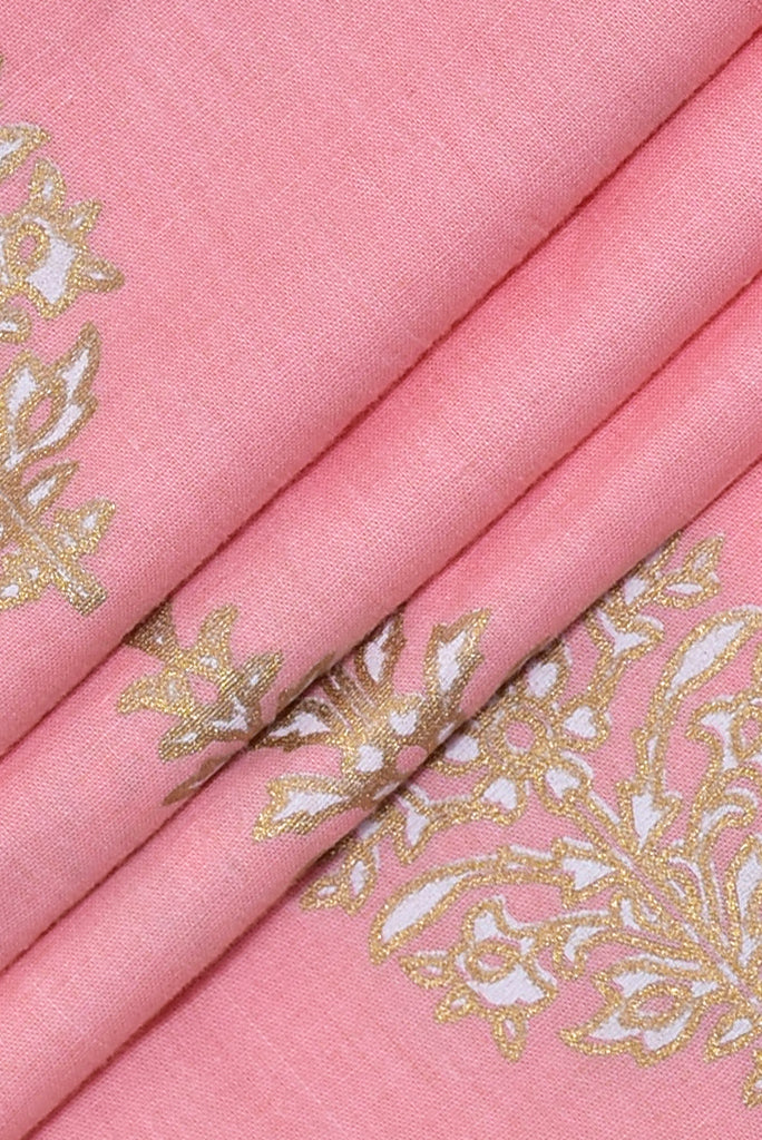 Peach Flower Print Rayon  Fabric