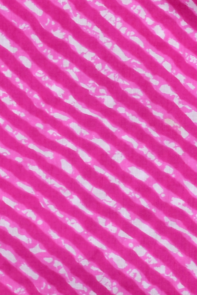 Pink Leheriya Rayon  Fabric