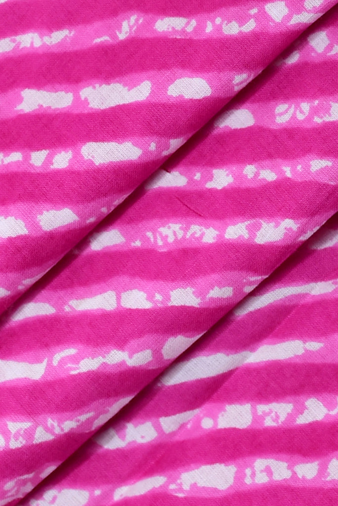 Pink Leheriya Rayon  Fabric