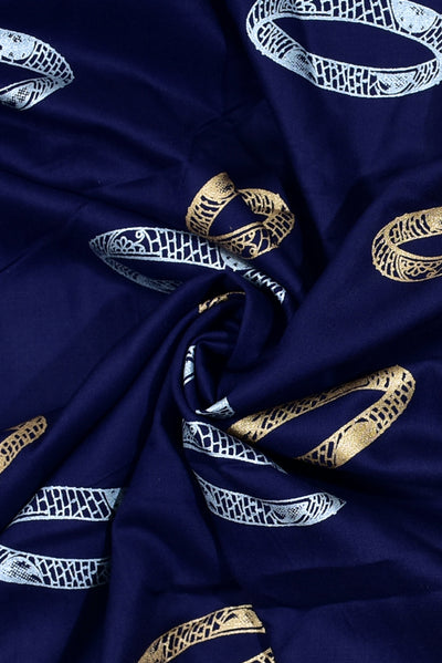 Blue Kangan Print Rayon Fabric