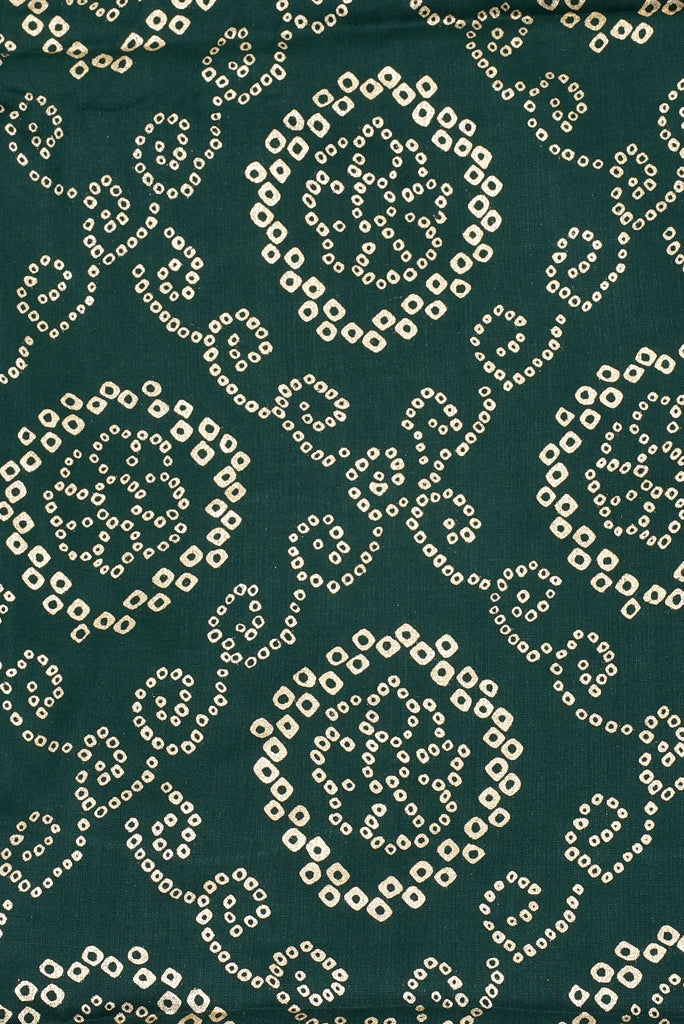 Green Gold Printed Rayon Fabric