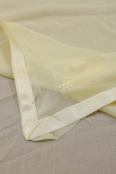Light Yellow Jaam Silk Cotton Unstitched Suit Set with Dupatta