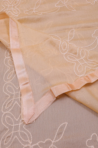 Peach Fancy Jaam Silk Cotton Unstitched Suit Set with Dupatta