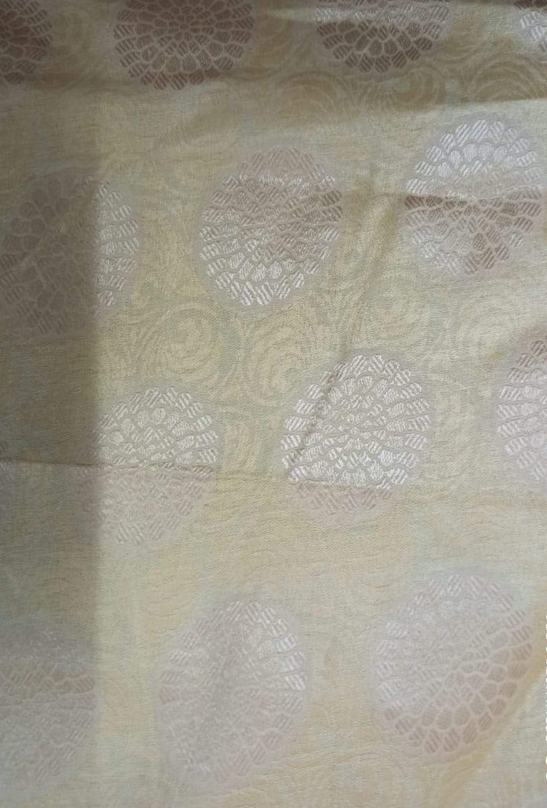 Yellow Gold Flower Print  Cotton Fabric