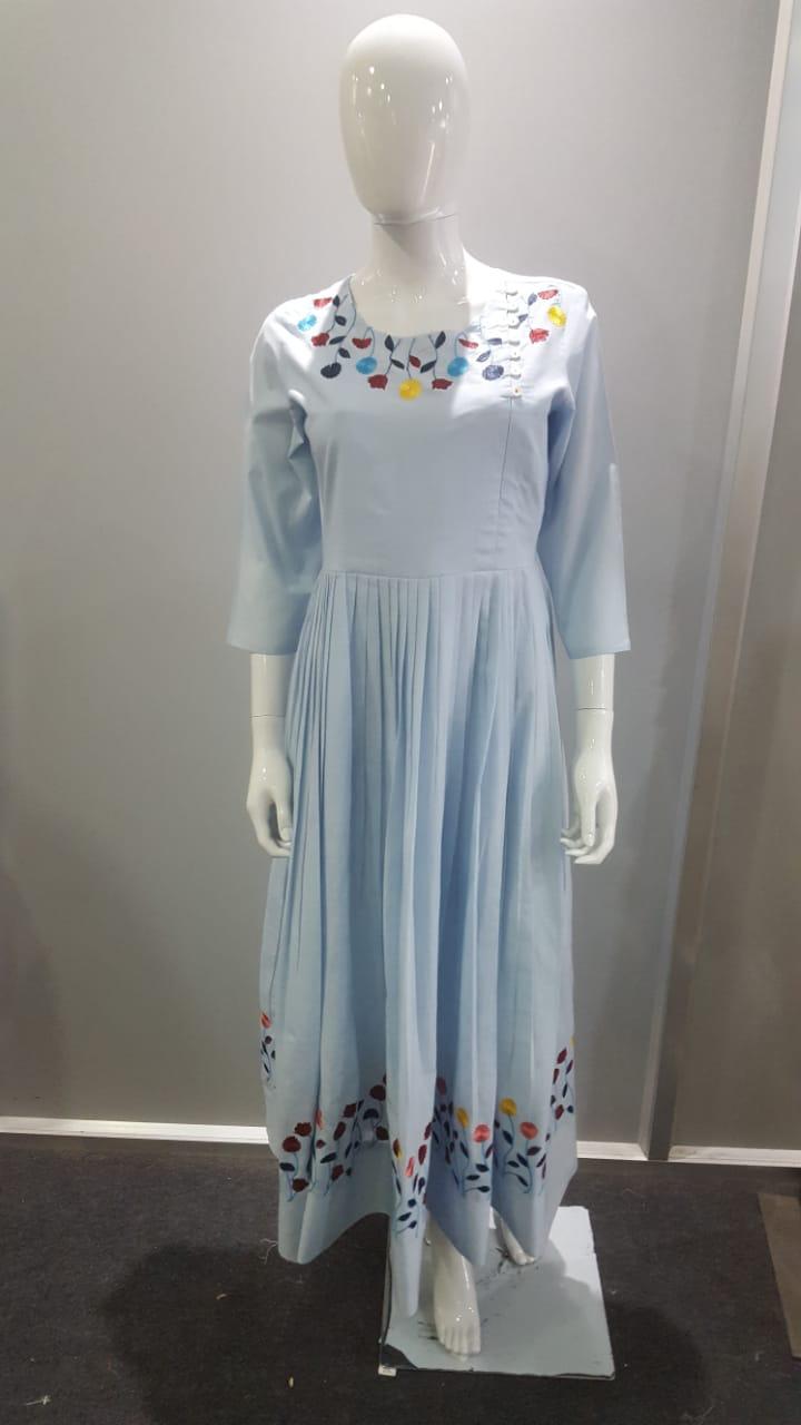 Light Rayon Blue Gown