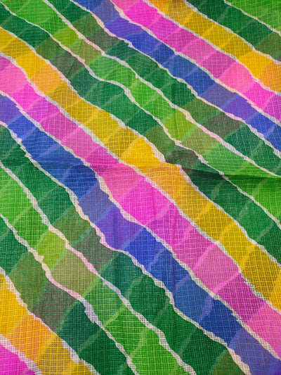 Multicolor Checks Print Kota Doria Fabric