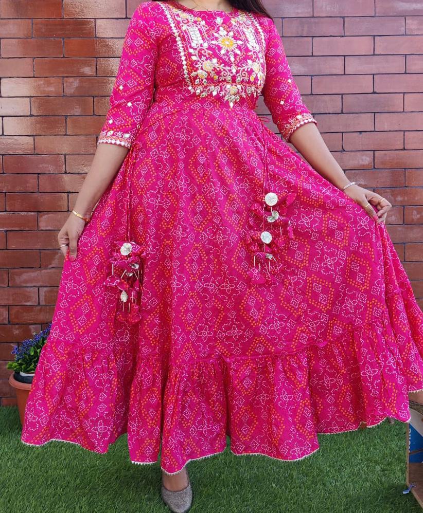 Rani Flower Print Rayon Gown