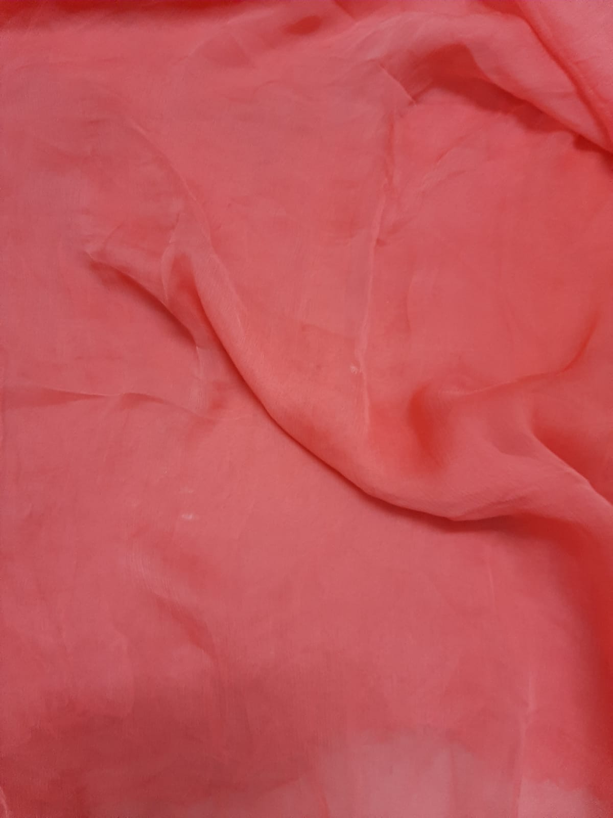 Peach Plain Chiffon Fabric