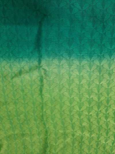 Green Shaded Rangoli Print Georgette Fabric