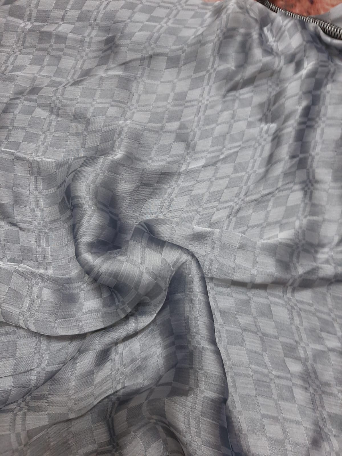 Gray Kashish Metallic Self Print Chiffon Fabric