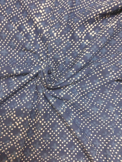 Blue Dots Print Cotton Indigo Fabric