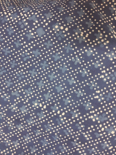 Blue Dots Print Cotton Indigo Fabric