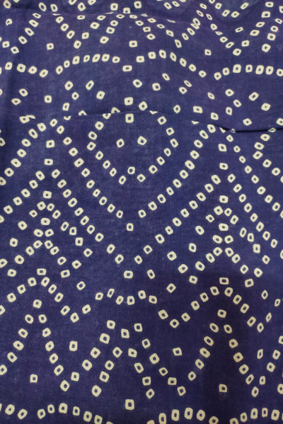 Blue Bandhej Print Rayon Fabric